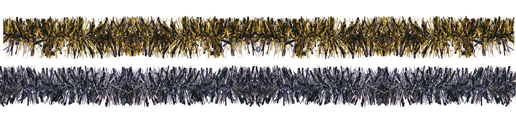 4" 12' Long Tinsel, Assorted Colors - Pack of 12 (71222)