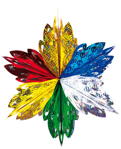 5 Section Multi Colored Star - Pack of 12 - 16" (71232)