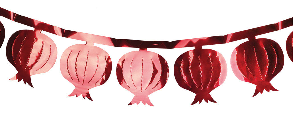 6" 7ft long pomegranates garland - Pack of 12 (71605)