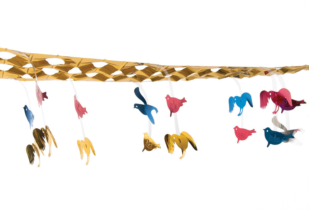 10" 5ft long birds pullout garland - Pack of 12 (71606)