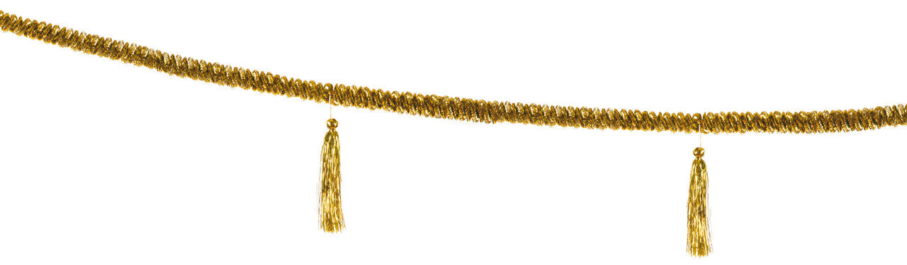 13' (14" bells) Long Tinsel, Gold - Pack of 12 (71607)