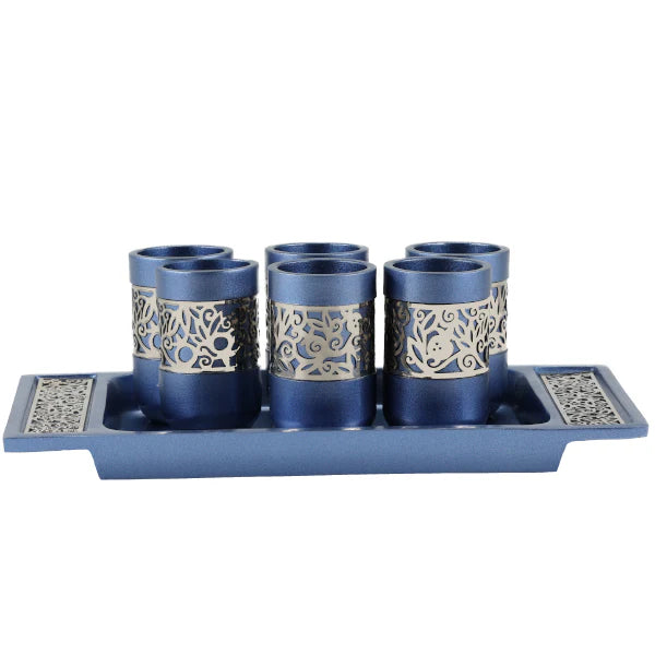 Emanuel Anodized Liquor Cups Set of 6 With Tray (EM-GC)