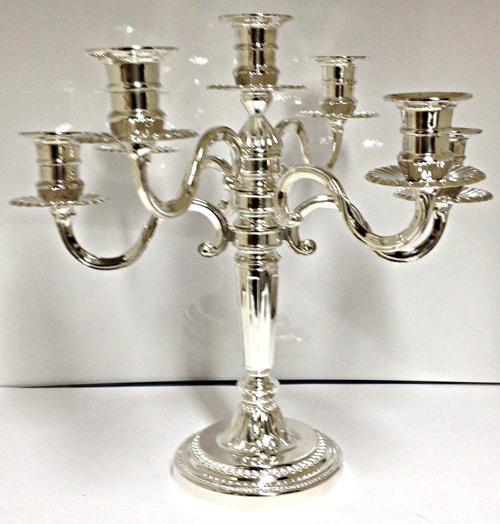 7 Branch Silverplated Candelabra-- 11"h (CS-805-9)