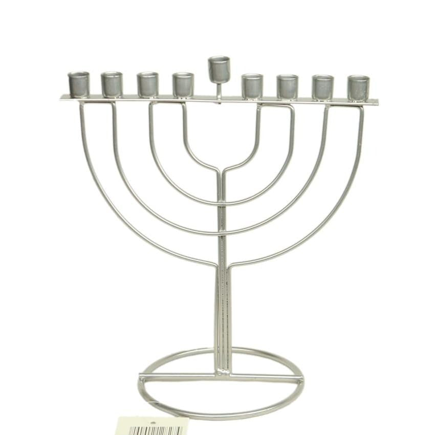 Metal Candle Chanukah Menorah 8" (M-MN8274S)