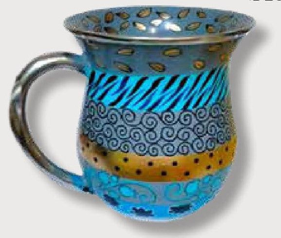 Hadarya Hand Painted Washcup-Blue Colors (WC-HDR9106)