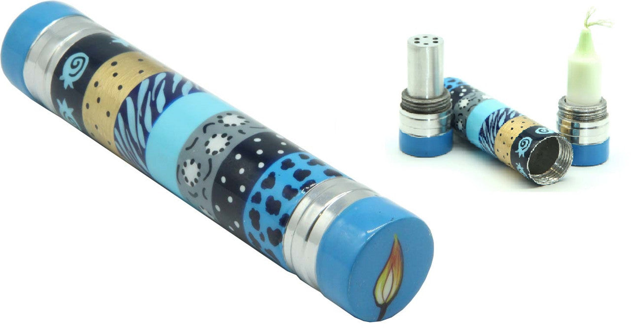 Hadarya Hand Painted Travel Havdalla Set-Blue (HV-HDR9714)