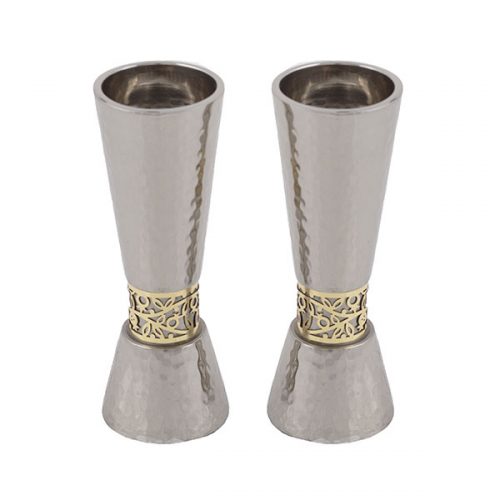 Emanuel Large Candlesticks with Metal Cutout (EM-CF)