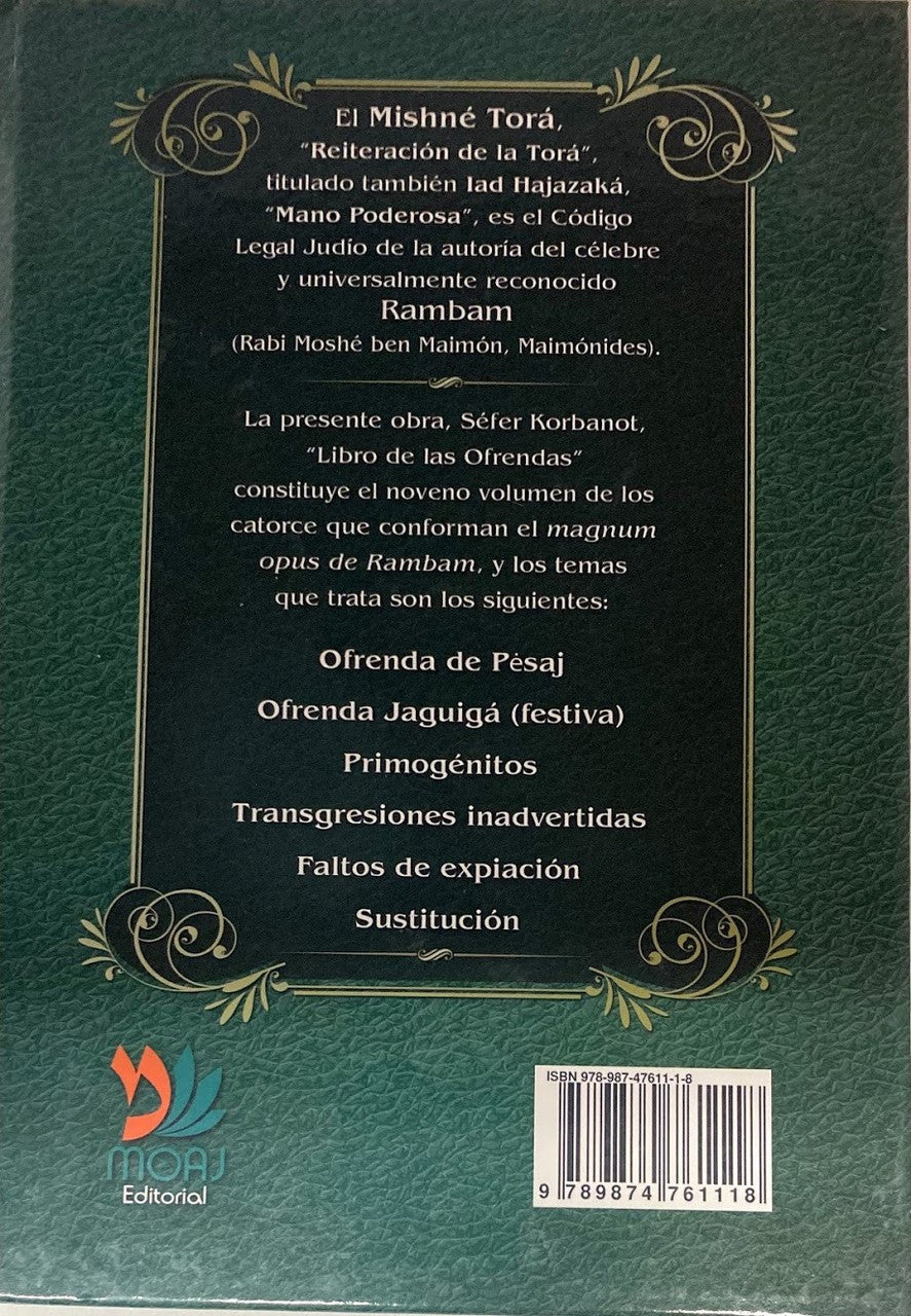 Rambam Mishne Tora Iad Hajazaka sefer Korbanot-- Spanish (BKS-MTIH9)