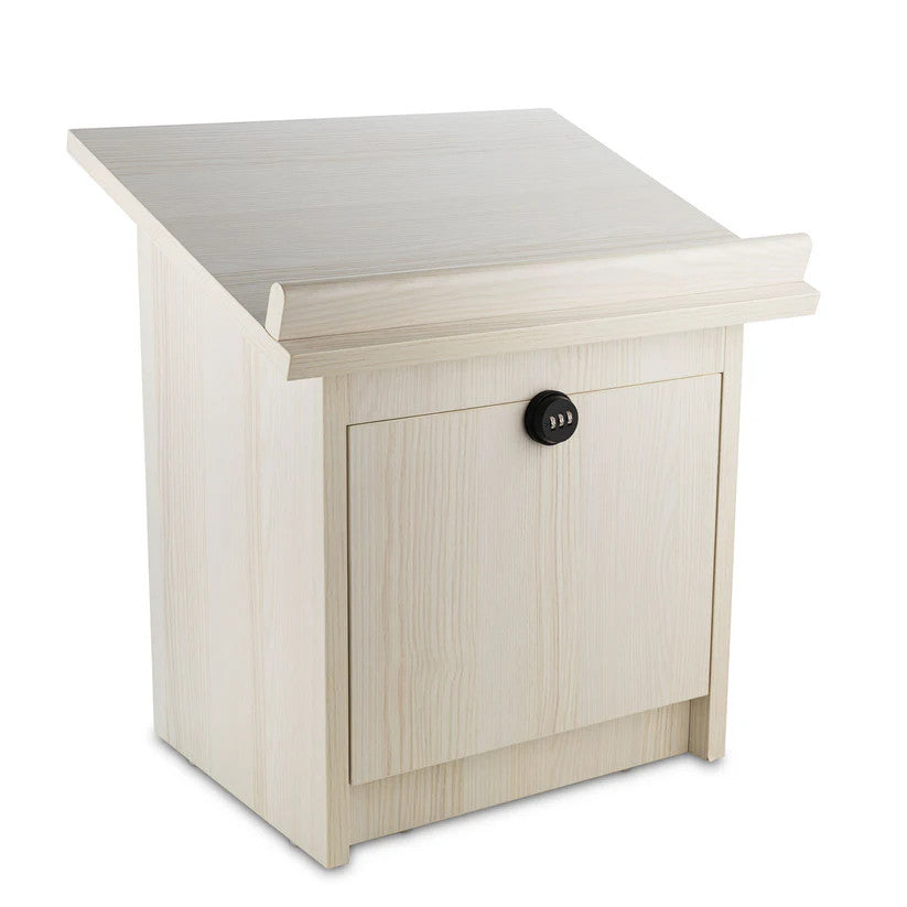 Table top Wood Shtender With Combination Lock-White (MC-STNAWW)