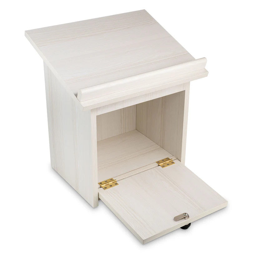 Table top Wood Shtender With Combination Lock-White (MC-STNAWW)