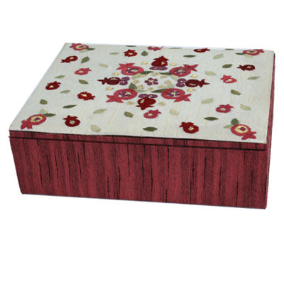 Small Pomegranate Embroidered Jewelry Box