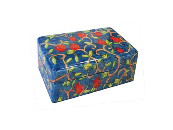 Blue Pomegranate Small Jewelry Box- EM-BS6