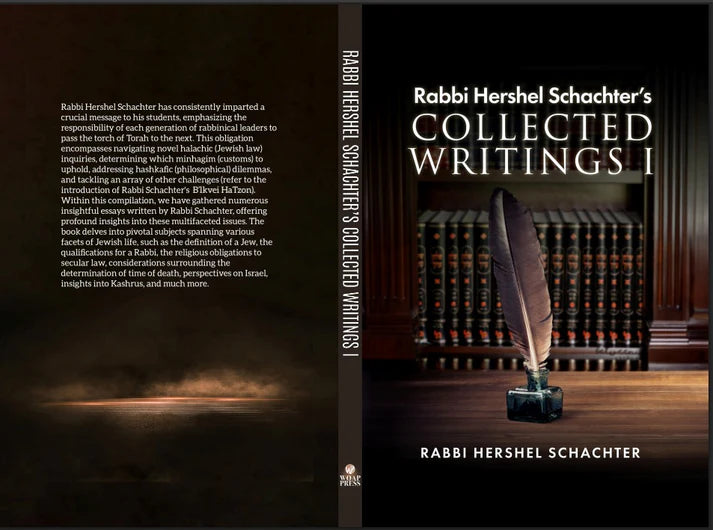 Rabbi Hershel Schachter's Collected Writings 1 by Rabbi Hershel Schachter (BKE-RHSCW1)