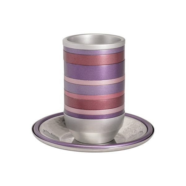 Kiddush Cup w/ Lines Design-Maroon (EM-CAB3)