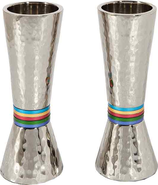 Emanuel Conical Shaped Hammered Candlesticks- Multicolor (EM-CSJ1)