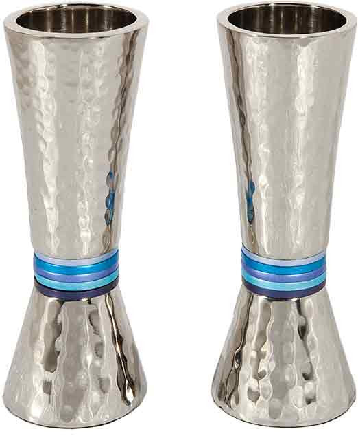 Emanuel Conical Shaped Hammered Candlesticks- Blues (EM-CSJ2)
