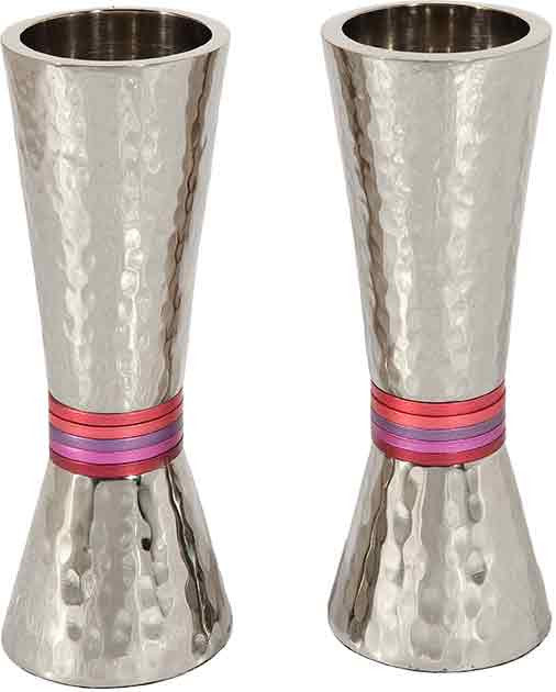 Emanuel Conical Shaped Hammered Candlesticks- Reds (EM-CSJ3)