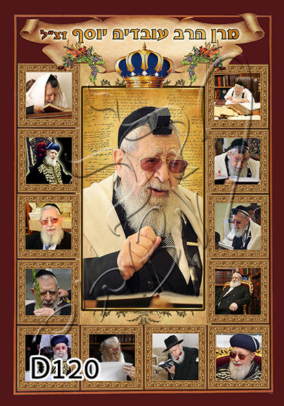 Maran Rav Ovadia Yosef 20" x 28" Framed Canvas (J10D120)