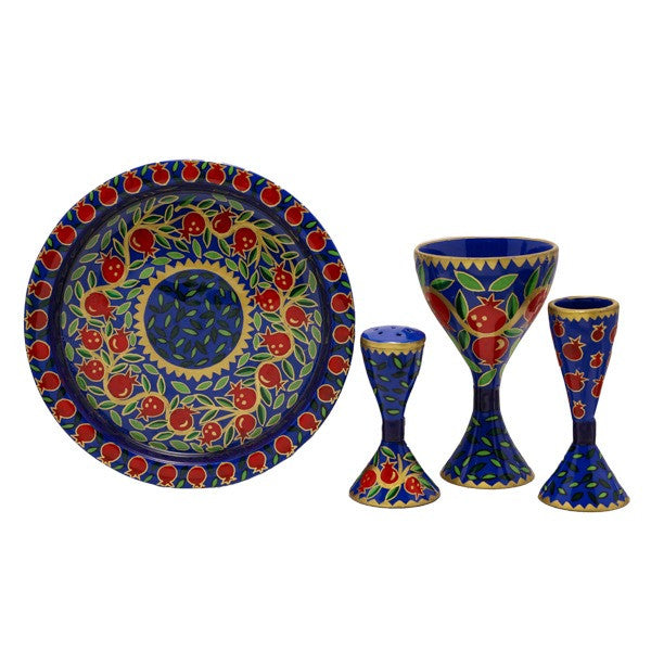 Yair Emanuel Hand Painted Havdalah Set -Pomegranate (EM-HVP5)