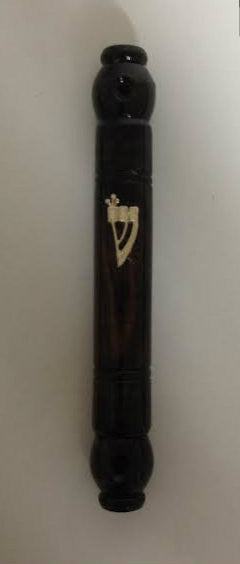 Dark Wood Round Mezuzah Case 10cm (MZ-DWM10)
