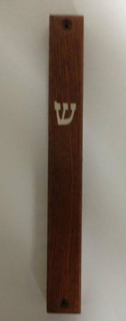 Dark Wood Flat Mezuzah Case 18cm (MZ-DWMF18)