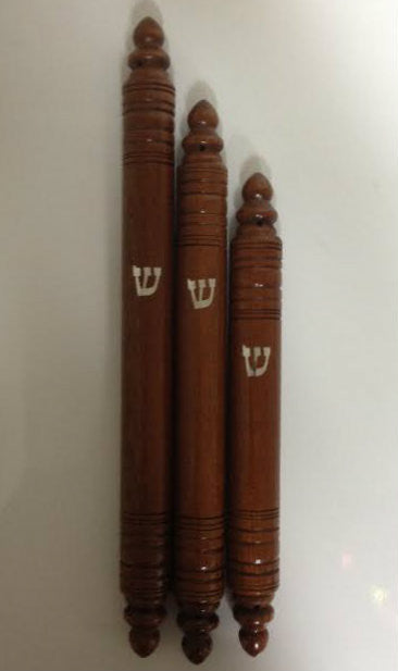 Dark Wood Round Mezuzah Case 24cm (MZ-DWM24)