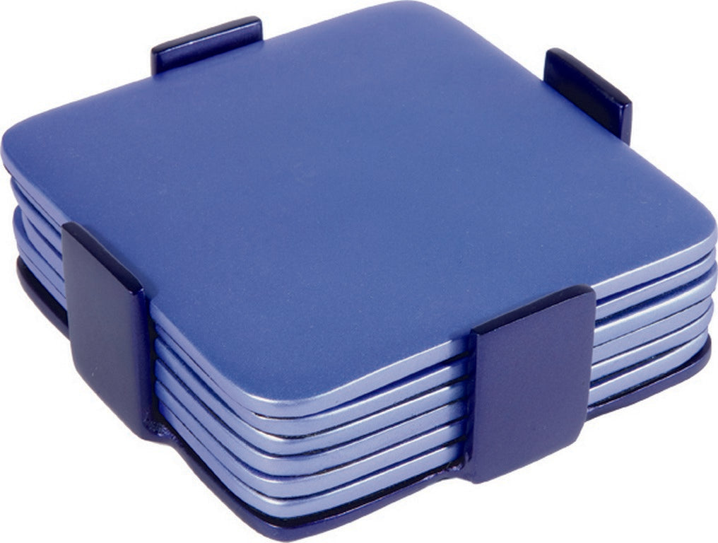 Set of 6 Aluminum Coasters Blue (EM-COM-4)