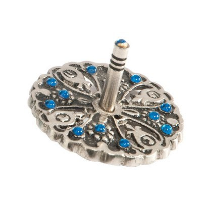 Emanuel Metal & Stones Blue Dreidel (EM-DRN-1)