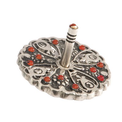 Emanuel Metal & Stones Red Dreidel (EM-DRN-2)