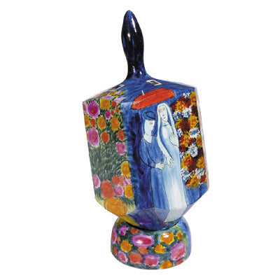 Emanuel Painted Extra Large Dreidel With Stand (EM-DXL-4)