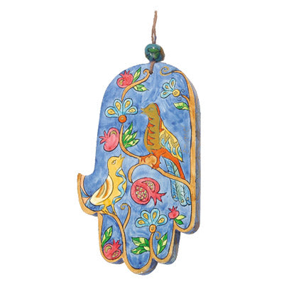 Emanuel Large Wood Painted Hamsa (EM-HAL10)