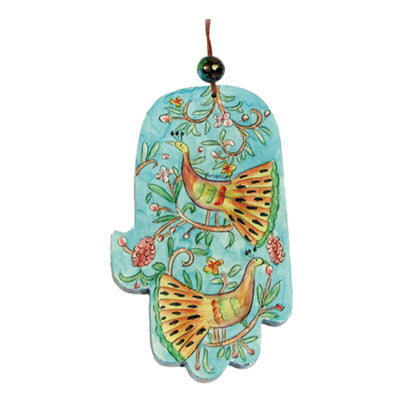 Emanuel Large Wood Painted Hamsa (EM-HAL2)
