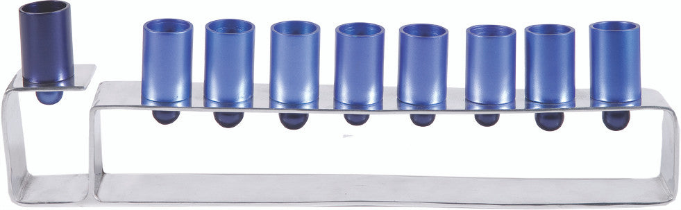 Anodize Aluminum Hanukkah Menorah - Frame Blues (EM-HMG2)