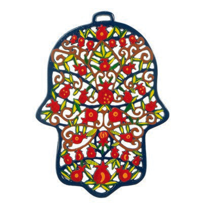 Large Hamsa Laser Cut Pomegranate (EM-MHL-1)