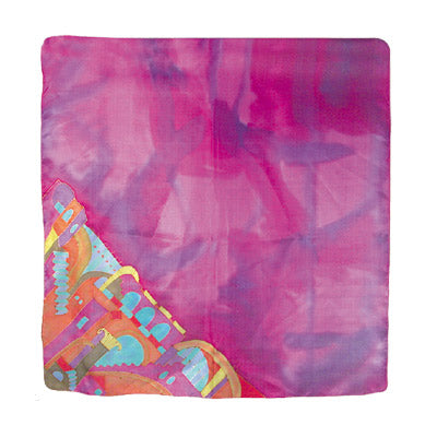Emanuel Painted Jerusalem Square Silk Scarf Blue 35'x35' (EM-PSS)