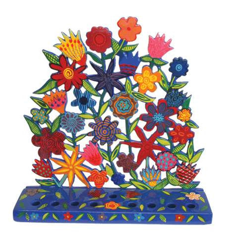 Laser Cutout Hanukkah Menorah Flowers (EM-HML3)