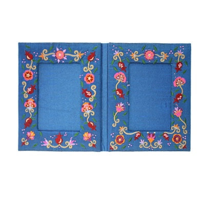 Double Flowers Embroidered Picture Frame