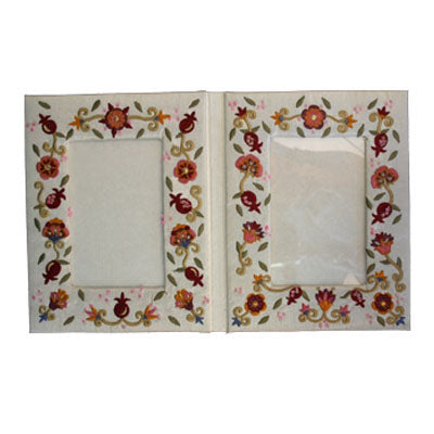 Double Pomegranate Embroidered Picture Frame