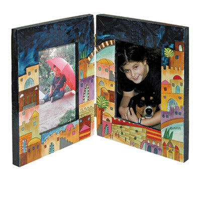 Jerusalem Double Wooden Painted Picture Frame