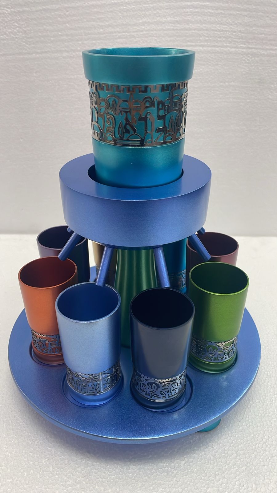 Anodized Kiddush Fountain with Lace (EM-FNB)
