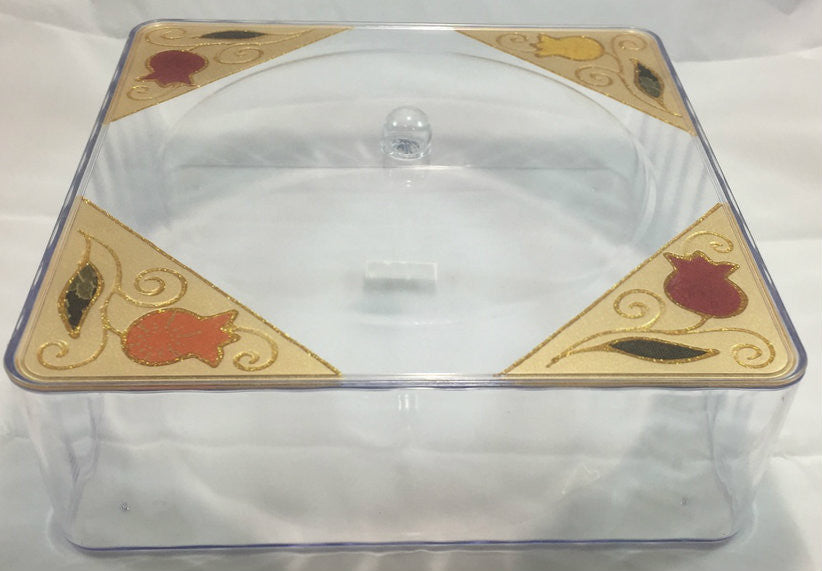 Lily Art Designed Lucite Matzah Box-- Large 12" (P-MBXMP)