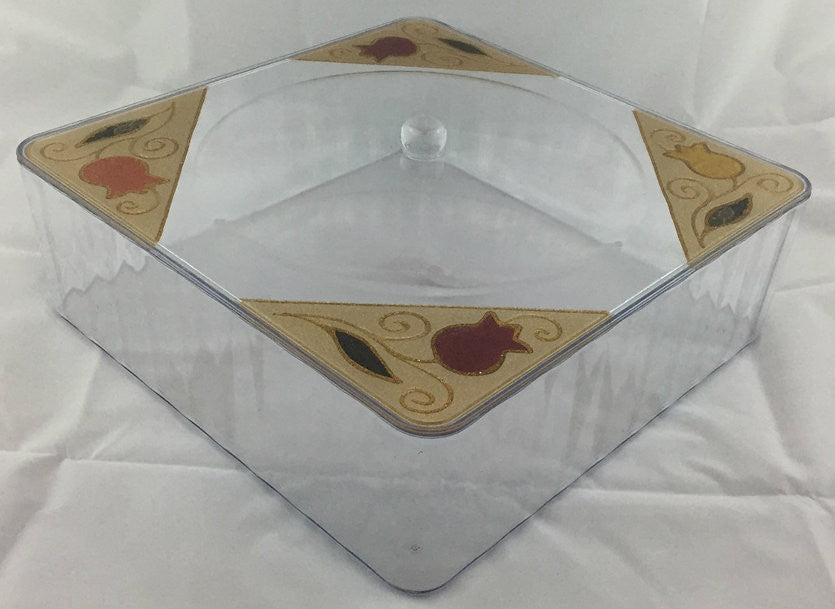 Lily Art Designed Lucite Matzah Box-- Large 12" (P-MBXMP)