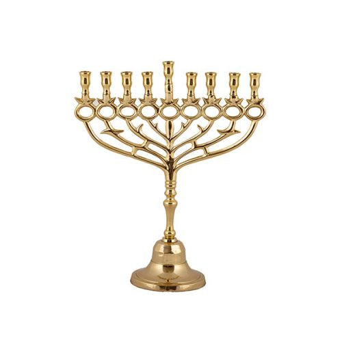 Emanuel Brass Menorah--Pomegranate 12" (EM-HBA1)