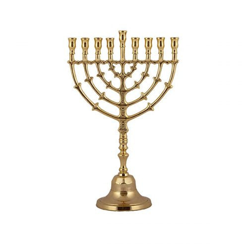 Emanuel Brass Menorah--Leaves 12" (EM-HBA2)