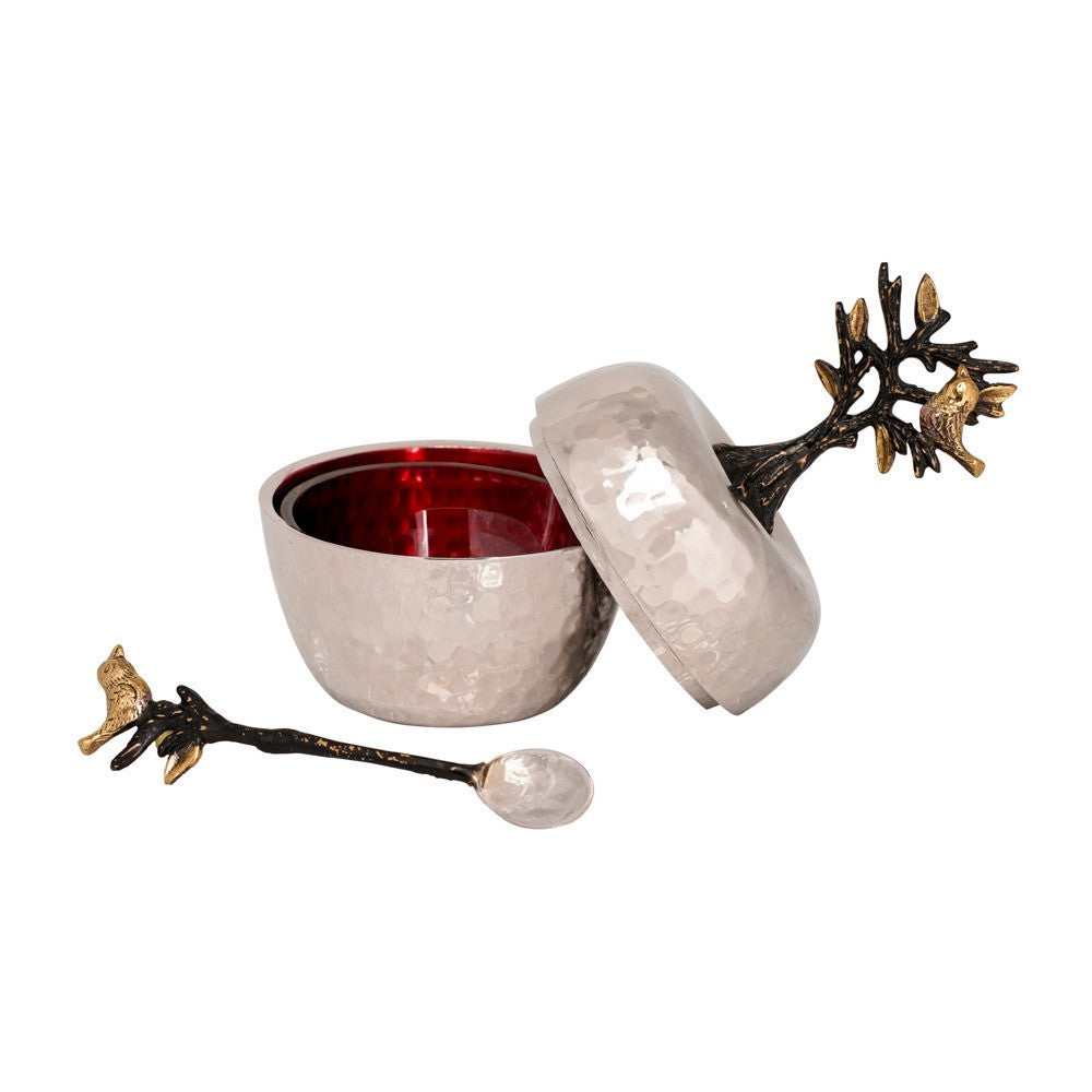 Emanuel Apple Shaped Honey Dish w/Tree of Life Branch (EM-HDA3)
