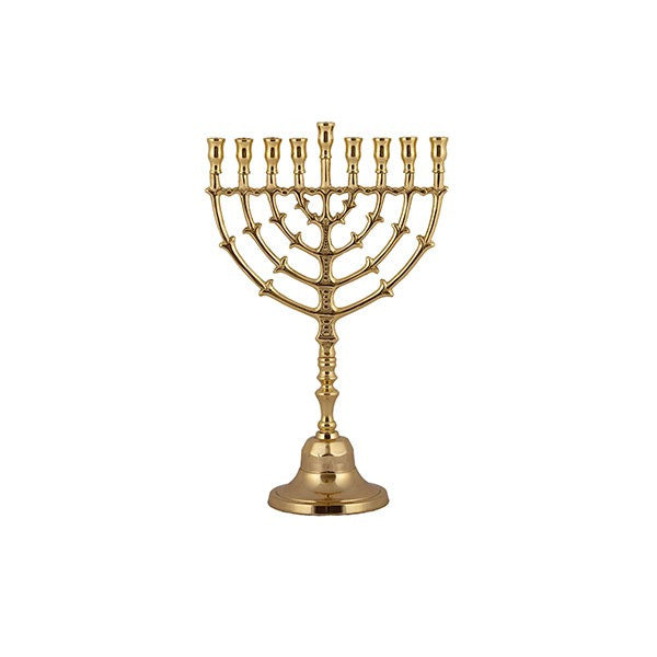 Emanuel Classic Chanukah Menorah with Leaves- Bronze (EM-HJ4)