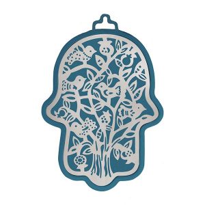 Emanuel Anodized Aluminum Hamsa with Tree Cutout (EM-HLH2)