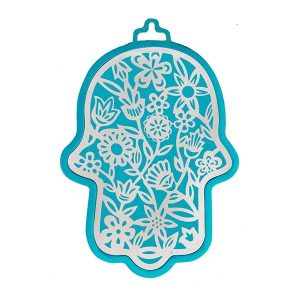 Emanuel Anodized Aluminum Hamsa with Flower Cutout (EM-HLH3)