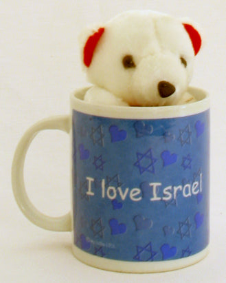 I Love Israel Mug with Teddy Bear (I-ILIMUG)