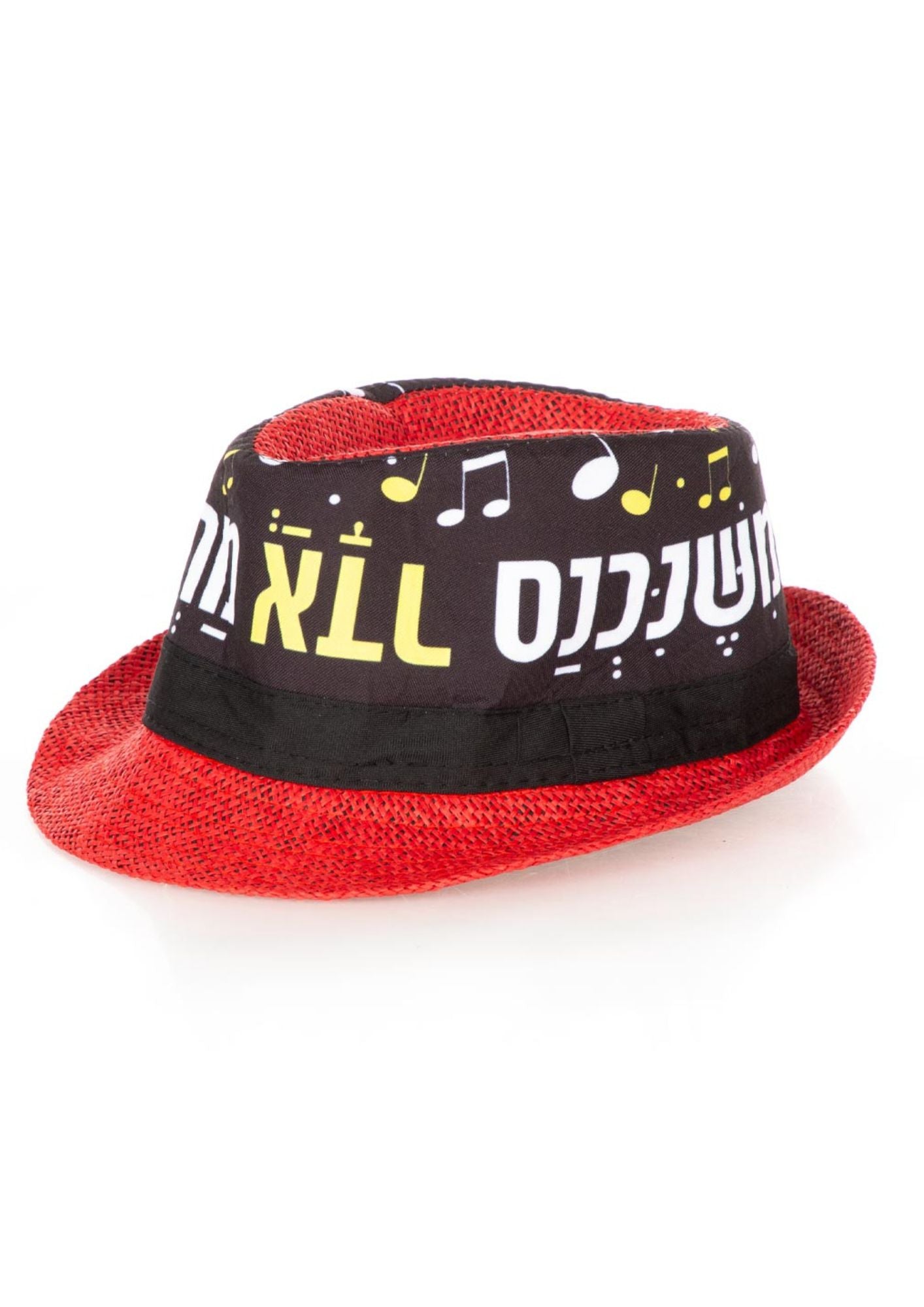 Red Fedora Purim Hat-Mi'Shenichnas Adar Design (GR-73141)